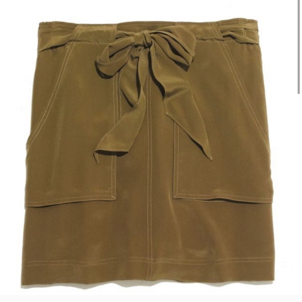 Madewell Green Silk Lookout Skirt